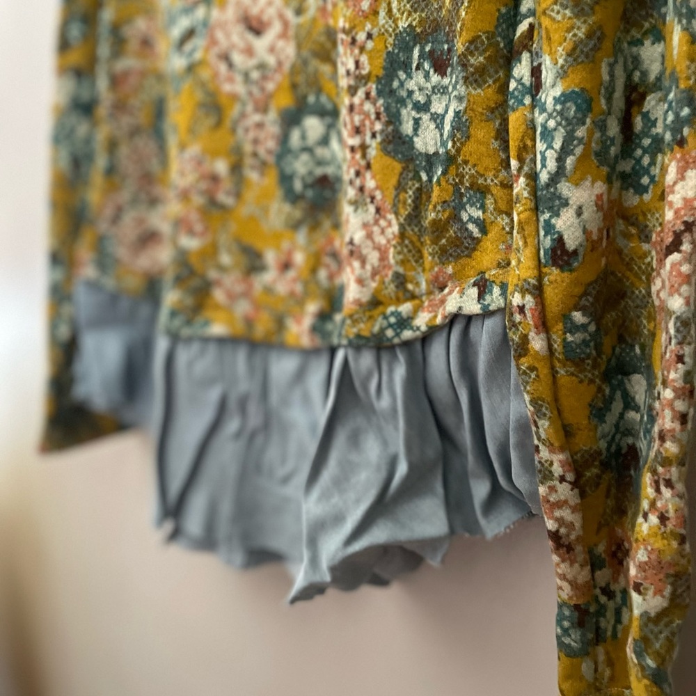 Free People floral knit blouse